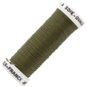 Oval silk embroidery thread for traditional embroidery - Khaki (3735) x30m