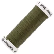 Oval silk embroidery thread for traditional embroidery - Khaki (3735) x30m