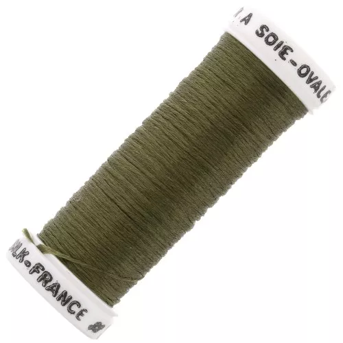 Oval silk embroidery thread for traditional embroidery - Khaki (3735) x30m