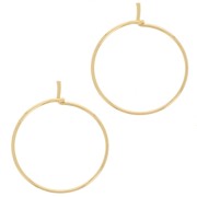 20x0.7mm Stainless Steel Hoop earrings to decorate - Gold plated 316L x2