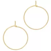 20x0.7mm Stainless Steel Hoop earrings to decorate - Gold plated 316L x2