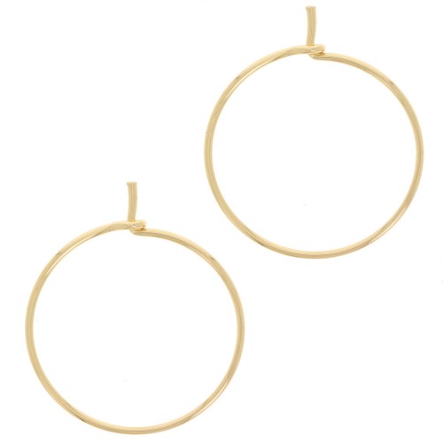 20x0.7mm Stainless Steel Hoop earrings to decorate - Gold plated 316L x2