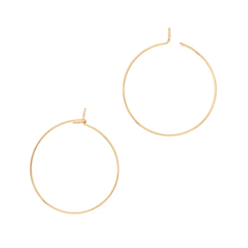 20x0.7mm Stainless Steel Hoop earrings to decorate - Gold plated 316L x2
