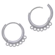 16mm Brasse Leverbak earrings with 7 rings to decorate - Rhodium Tone x2