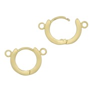 13.5mm Leverback earrings with 2 rings to decorate - Gold Tone x2