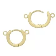 13.5mm Leverback earrings with 2 rings to decorate - Gold Tone x2