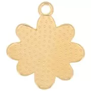 20mm Daisy flower pendant - epoxy resin - Gold plated - White x1