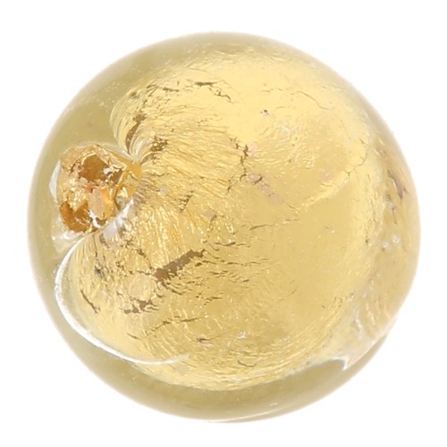 Gold foil round Murano 6mm Crystal x1