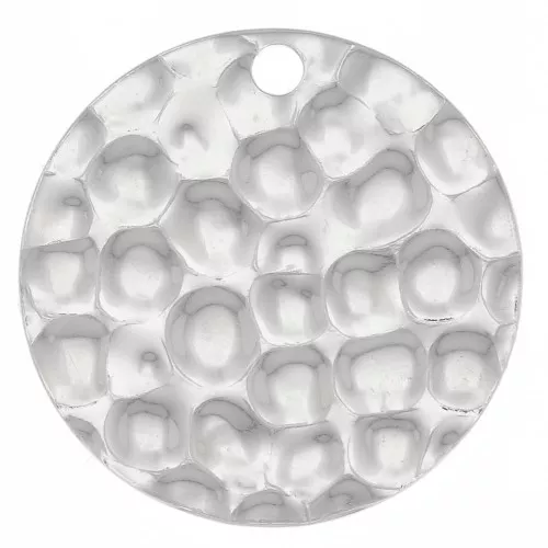 15mm 925 Sterling Silver Hammered Round Sequin x1