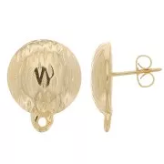 14 mm Earstuds with closed ring - Fine Gold Plated x2