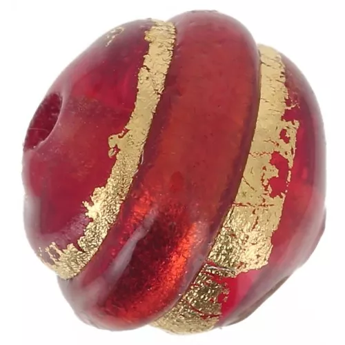 Round surrounded Murano with gold 6mm Ruby x1