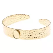 12x170mm Bracelet with setting for 10x8mm oval cabochon - Fine Gold Tone x1