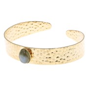 12x170mm Bracelet with setting for 10x8mm oval cabochon - Fine Gold Tone x1