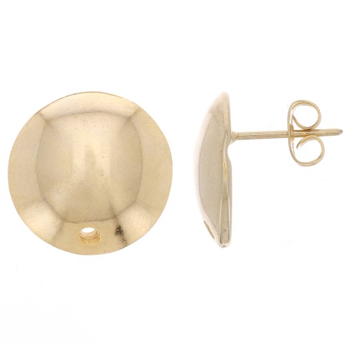 16mm Half-ball earstuds - Fine Gold Plated x2