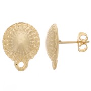 13mm half-ball textured Earstuds with closed ring - Fine Gold Plated x2