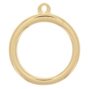 24.5x28mm Round-shaped Pendant for UV & bi-component resin - Fine Gold Plated x1