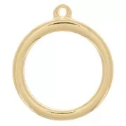 24.5x28mm Round-shaped Pendant for UV & bi-component resin - Fine Gold Plated x1