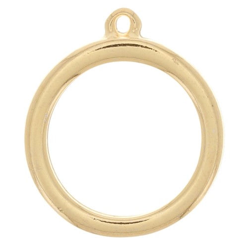 24.5x28mm Round-shaped Pendant for UV & bi-component resin - Fine Gold Plated x1