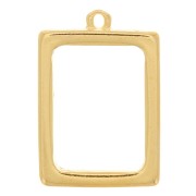 21x31mm Rectangular-shaped Pendant for UV & bi-component resin -Fine Gold Platedx1