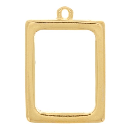 21x31mm Rectangular-shaped Pendant for UV & bi-component resin -Fine Gold Platedx1