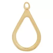 20x33.5mm Drop-shaped Pendant for UV & bi-component resin - Fine Gold Plated x1