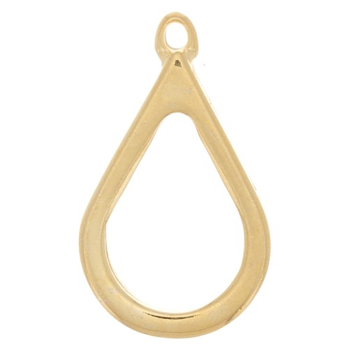 20x33.5mm Drop-shaped Pendant for UV & bi-component resin - Fine Gold Plated x1