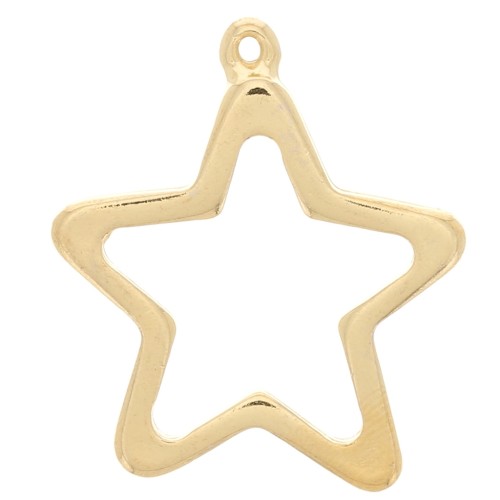 31.5x34 mm Star-shaped Pendant for UV & bi-component resin - Fine Gold Plated x1