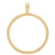 41x52mm Round pendant for UV & bi-component resin - Fine Gold Plated x1|raw }}