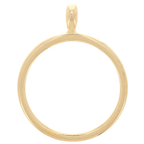41x52mm Round pendant for UV & bi-component resin - Fine Gold Plated x1