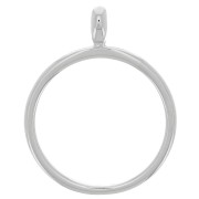 41x52mm Round pendant for UV & bi-component resin - Rhodium Tone x1
