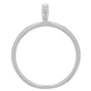 41x52mm Round pendant for UV & bi-component resin - Rhodium Tone x1