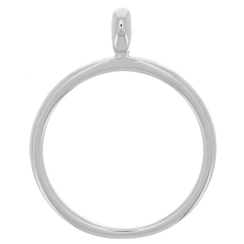 41x52mm Round pendant for UV & bi-component resin - Rhodium Tone x1