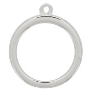 24.5x28mm Round-shaped Pendant for UV & bi-component resin - Rhodium Tone x1