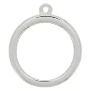 24.5x28mm Round-shaped Pendant for UV & bi-component resin - Rhodium Tone x1