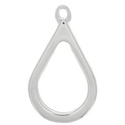 20x33.5mm Drop-shaped Pendant for UV & bi-component resin - Rhodium Tone x1|raw }}