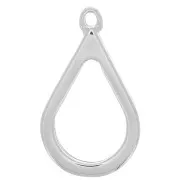 20x33.5mm Drop-shaped Pendant for UV & bi-component resin - Rhodium Tone x1