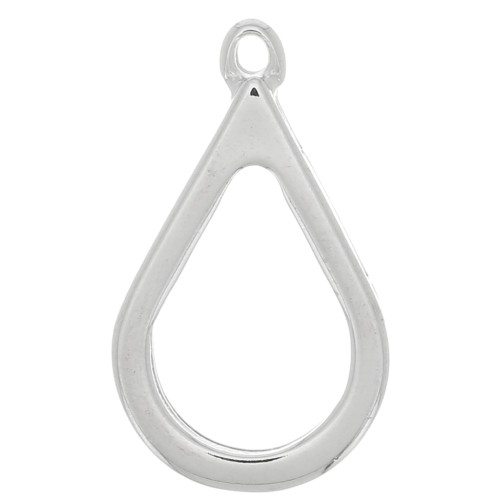 20x33.5mm Drop-shaped Pendant for UV & bi-component resin - Rhodium Tone x1