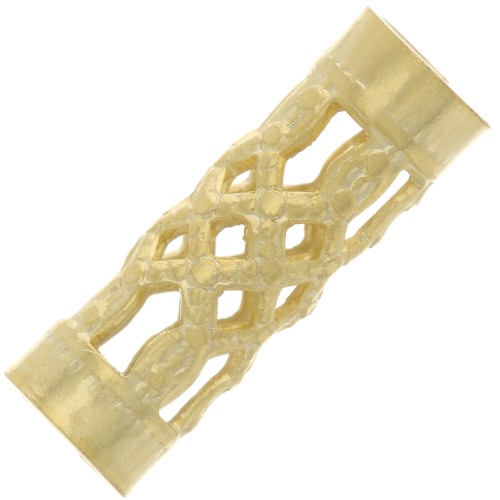 Filigreed Tubes 12x4mm  fine Gold plated x6