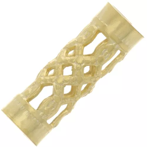 Filigreed Tubes 12x4mm  fine Gold plated x6