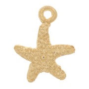 12x9mm Starfish Charm - Fine Gold Plated x1