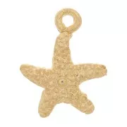 12x9mm Starfish Charm - Fine Gold Plated x1