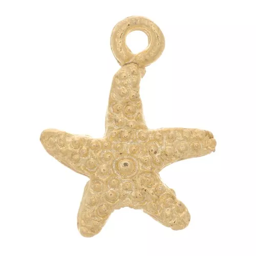 12x9mm Starfish Charm - Fine Gold Plated x1