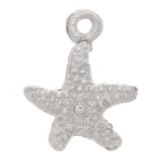 12x9mm Starfish Charm - Rhodium Tone x1|raw }}