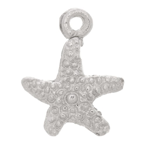 12x9mm Starfish Charm - Rhodium Tone x1