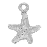 12x9mm Starfish Charm - Rhodium Tone x1