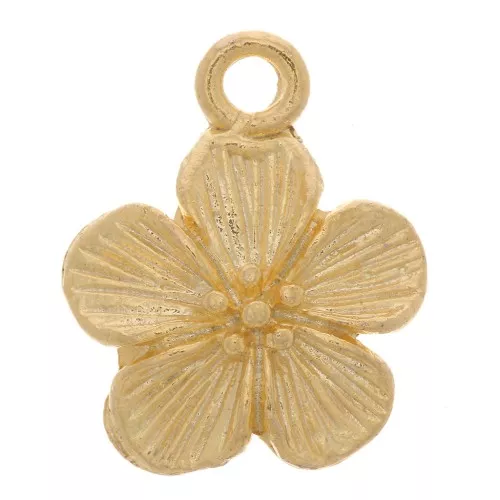 12x10mm Flower charm - Fine Gold plated x1