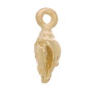 10x3mm Sea Shell Charm - Fine Gold Finish x1