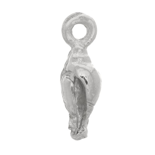 10x3mm Sea Shell Charm - Rhodium Tone x1
