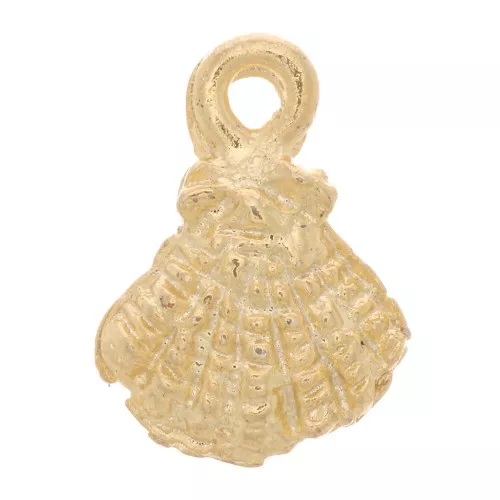 9x7mm Scallop Charm - Fine Gold Tone x1