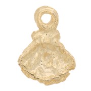 9x7mm Scallop Charm - Fine Gold Tone x1